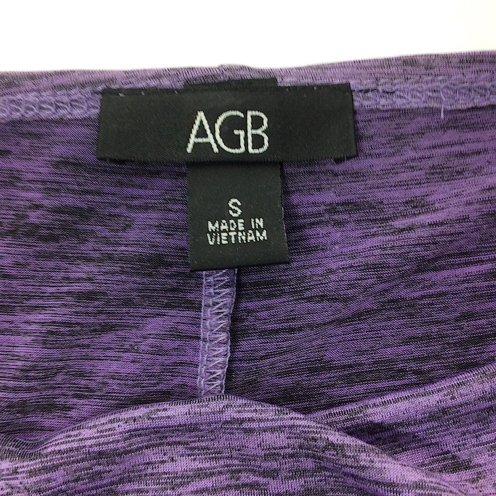 4/$25 AGB Blouse Purple Loose Fit Banded Top S - Picture 7 of 9
